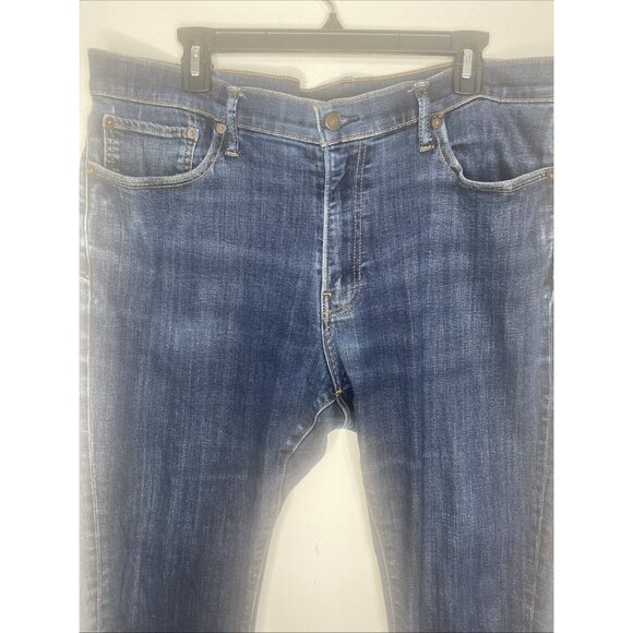 Lucky Brand Mens 411 Athletic Taper Stretch Denim Jeans Blue 38x30 Dark Wash - Picture 2 of 10